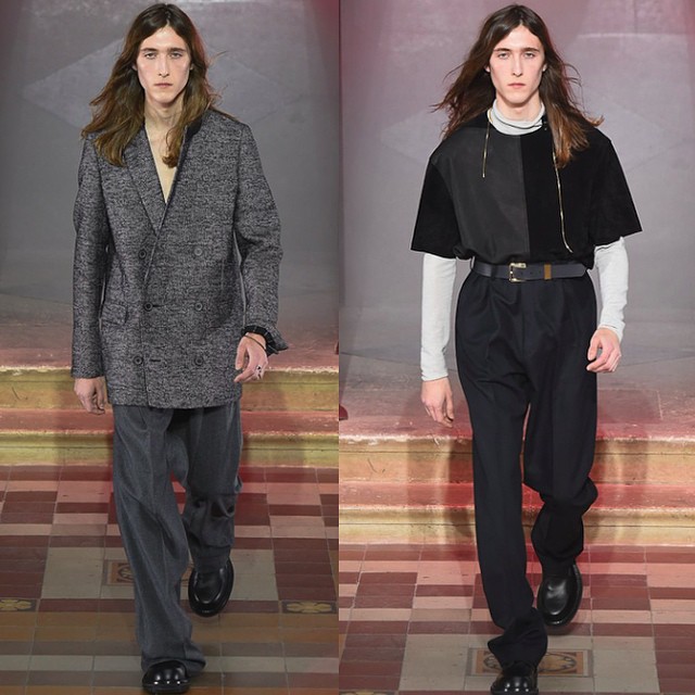 Jake L @jakeflucas opening the @lanvinofficial Show @henry_mackintosh_thomas @benjaminbruno_