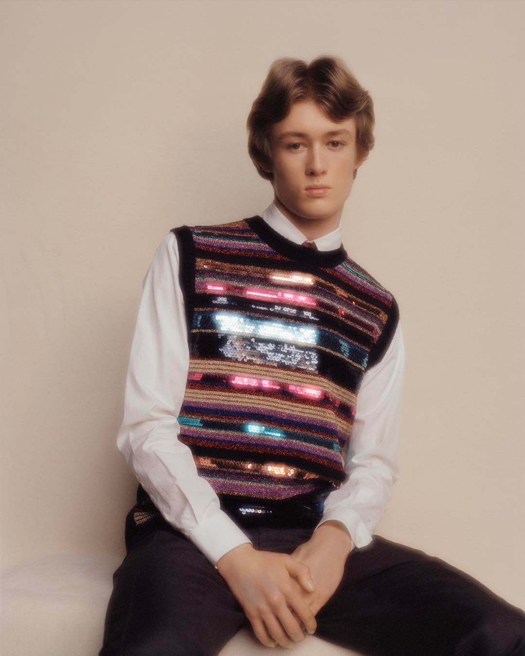 Morris (@morriss_99) for M Le magazine du Monde. Photography by Mark Peckmezian and styling by Suzanne Koller. Creative direction by Jean-Baptiste Talbourdet, hair by Gary Gill and make-up by Christine Corbel.