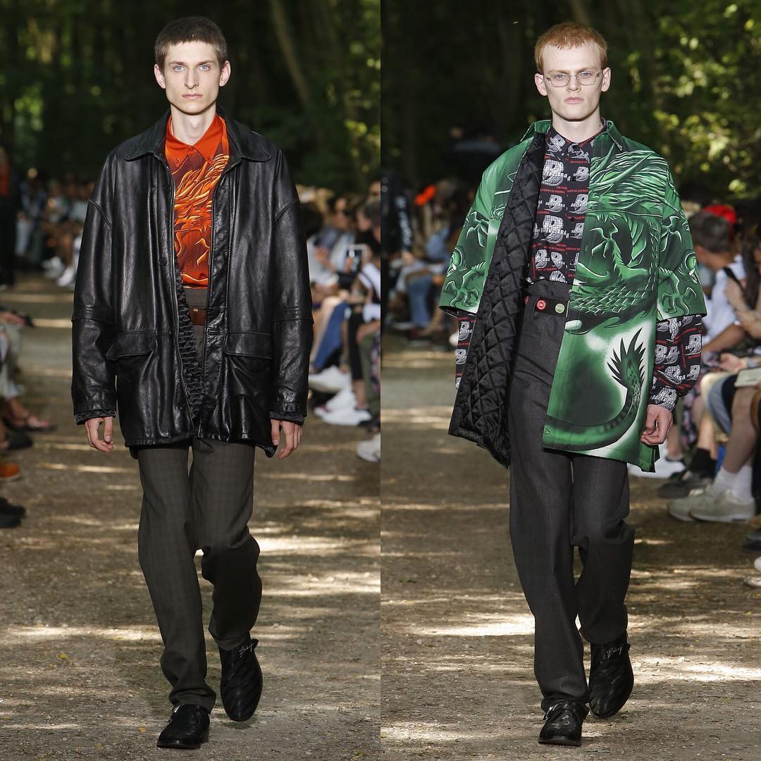 Adrian (@adrian.hoerr) and Robert T (@robbietreend) for Balenciaga SS18. Styling by Lotta Volkova, hair by Gary Gill and make-up by Inge Grognard.