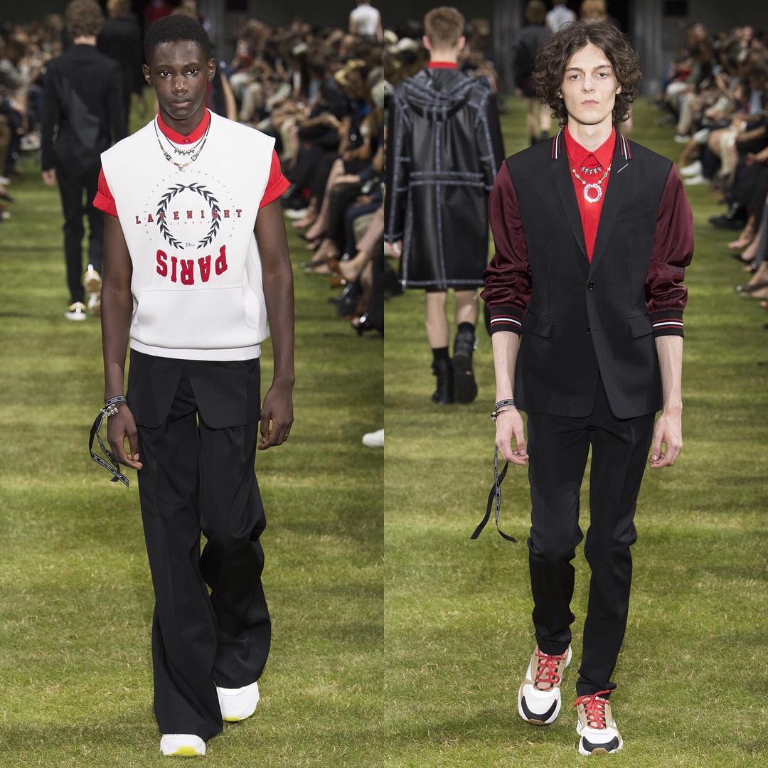 Diacaria (@diacaria75) and Alexandre O for Dior Homme SS18. Styling by Mauricio Nardi. Thank you @kris_van_assche and @fred_raph_desquesnes!