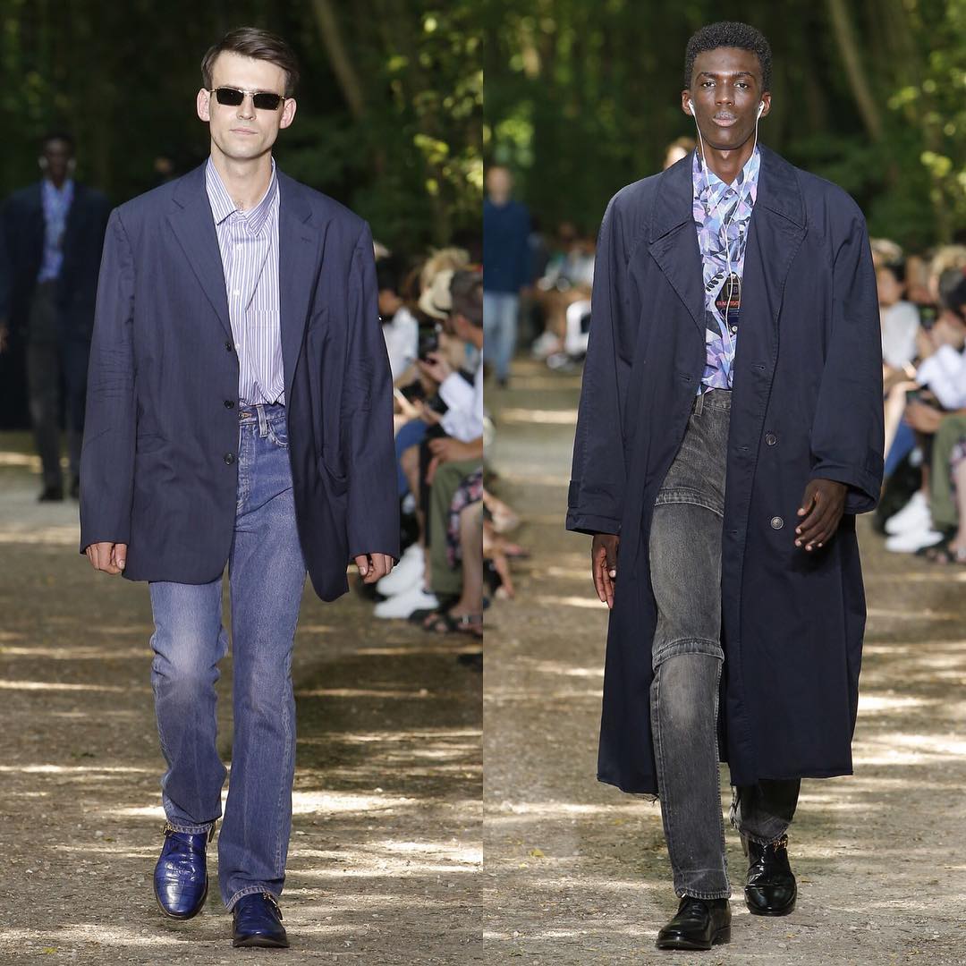 Emmanuel B and Amadou (@ama_wane) for Balenciaga SS18. Styling by Lotta Volkova, hair by Gary Gill and make-up by Inge Grognard.