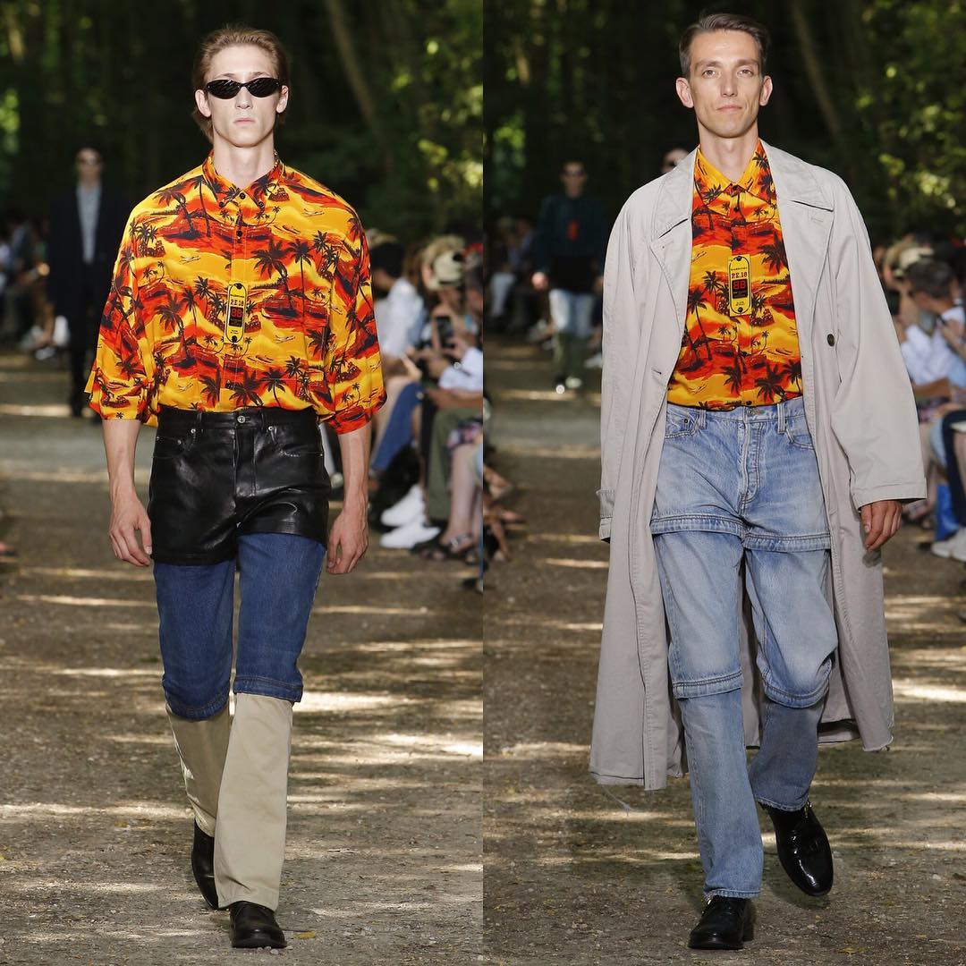 Etienne (@etienne_garnier_hikarifuru) and Jonas L for Balenciaga SS18. Styling by Lotta Volkova, hair by Gary Gill and make-up by Inge Grognard.