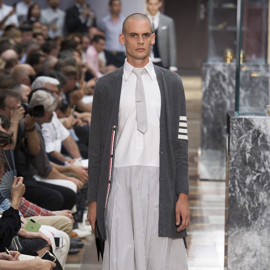 Henning B for Thom Browne SS18. Thank you @alexandrasandbergcasting!