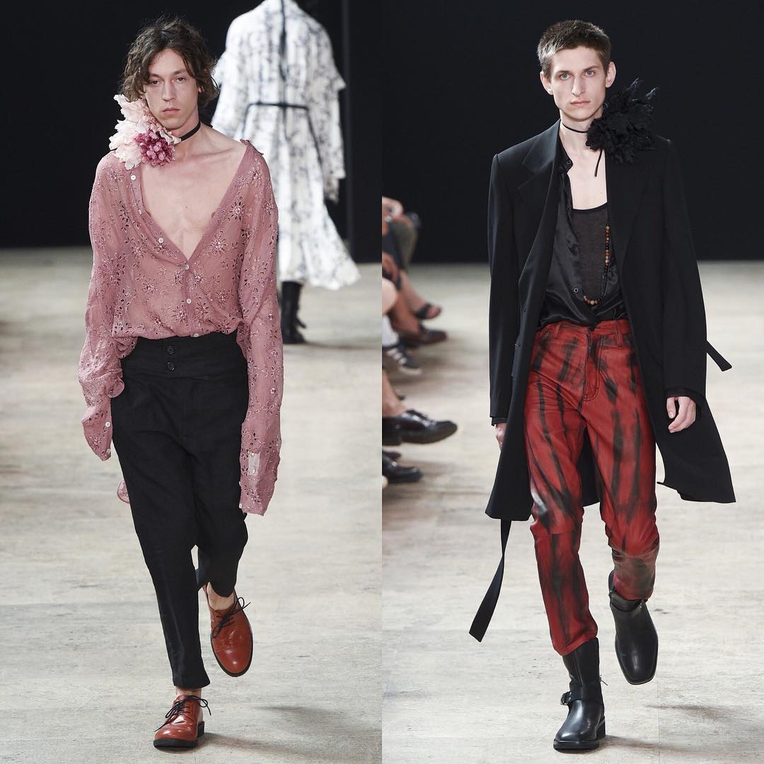James W (@jameswreford) and Adrian (@adrian.hoerr) for Ann Demeulemeester SS18. Styling by Robbie Spencer. Thank you @sebastien__meunier and @svea_g!