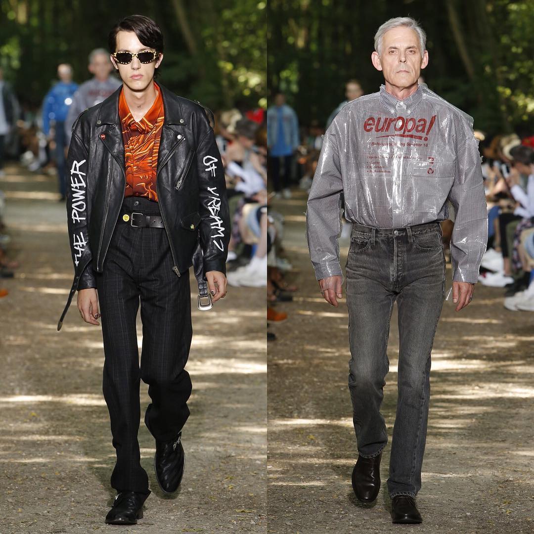 Loik (@bfrndbfrnd) and Erwin (@werdererwin) for for Balenciaga SS18. Styling by Lotta Volkova, hair by Gary Gill and make-up by Inge Grognard.