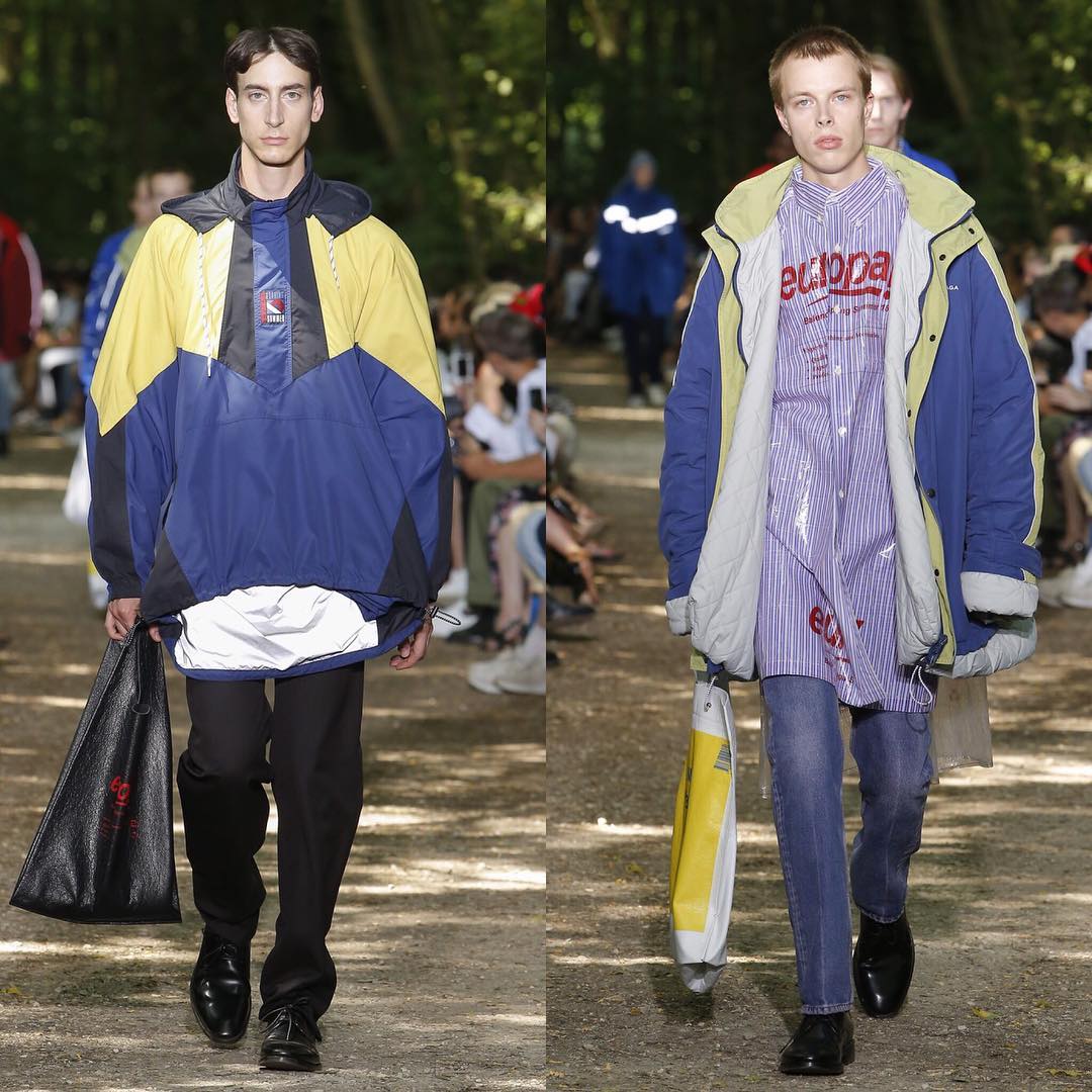 Quentin L and Miro (@miroaleksei) for Balenciaga SS18. Styling by Lotta Volkova, hair by Gary Gill and make-up by Inge Grognard.