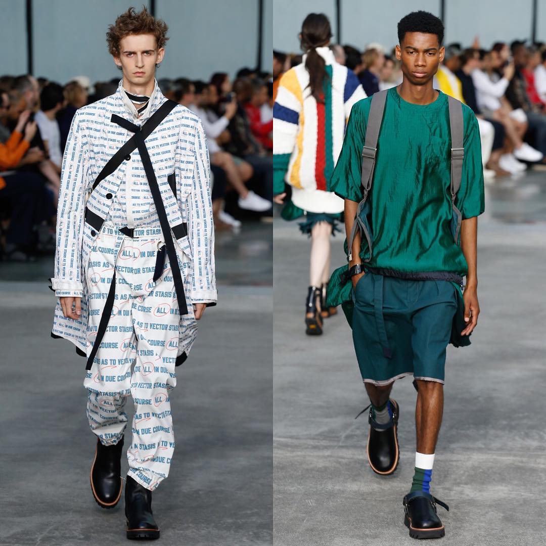 Tom A (@tomattonmoore) and Keiron (@kcaynes) for Sacai SS18. Styling by Karl Templer. Thank you @ahcasting!