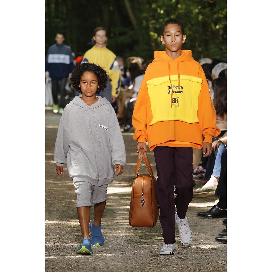 York and Casey for Balenciaga SS18. Styling by Lotta Volkova, hair by Gary Gill and make-up by Inge Grognard.