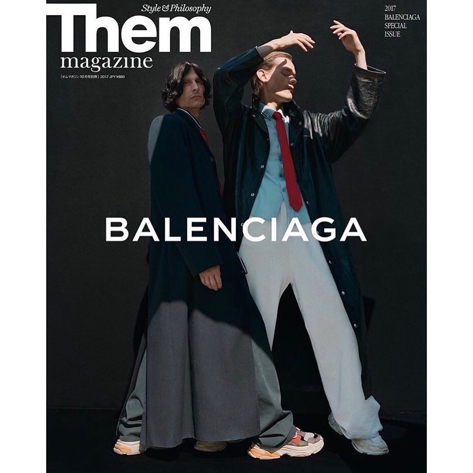Antti (@lovecatswilltearusapart) and Jarno (@jarnoparkkima) front the cover of Them Magazine. Photography by Eloise Parry and styling by Lotta Volkova. Grooming by Johnnie Biles.