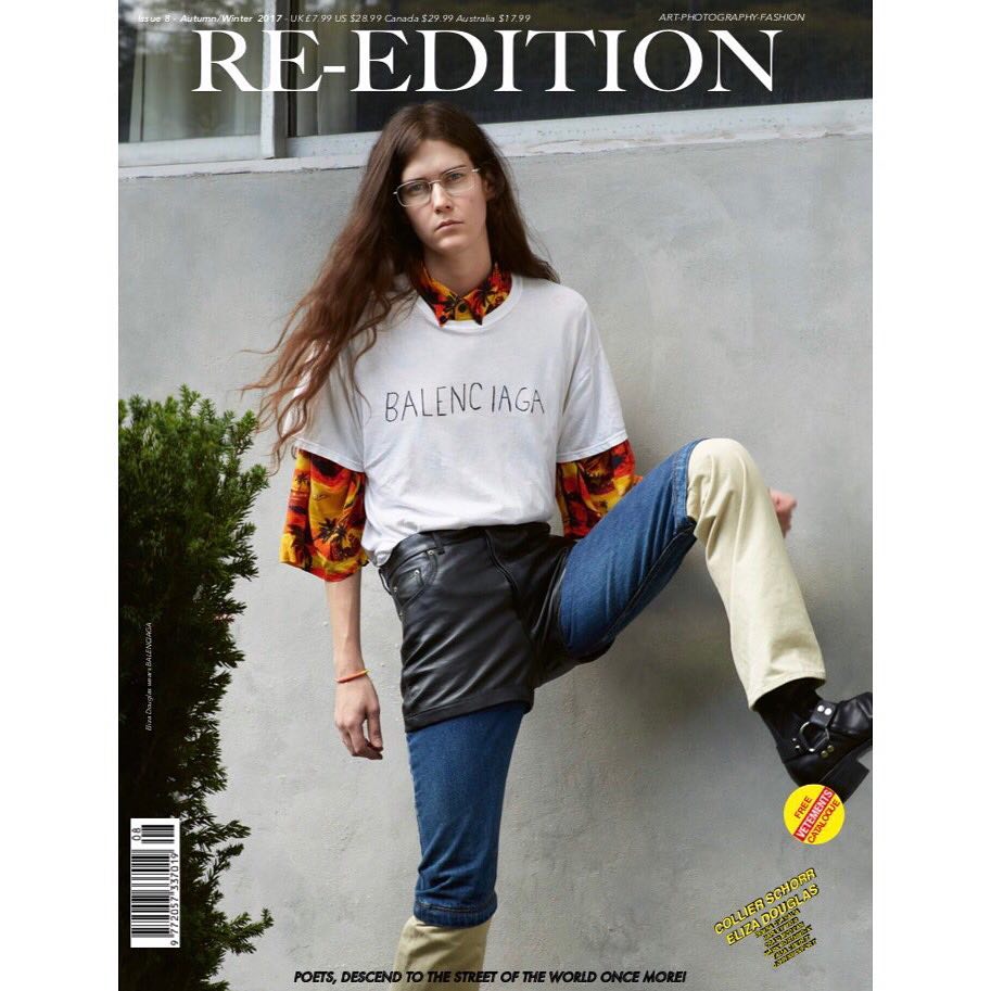 Eliza for the cover of Re-Edition Magazine. Photography by Collier Schorr and styling by Jo Parker. Hair by Holli Smith.