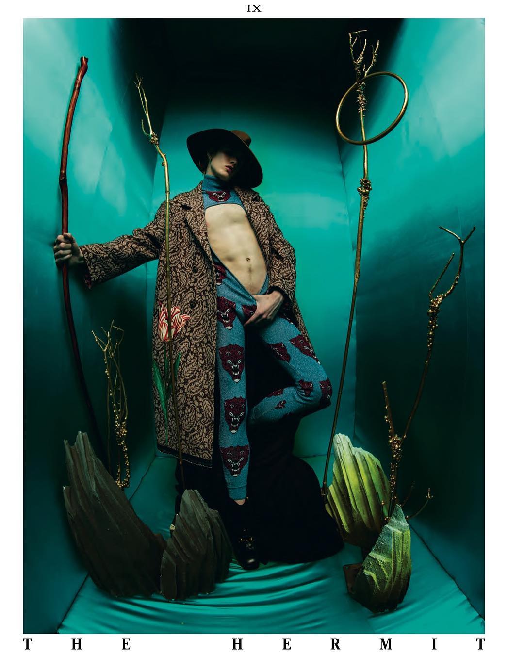 James Crewe (@jamescrewe) embodies 'The Hermit' in Tim Walker's Tarot for Another Man's 'Modern Mythologies' issue. Styling by Katy England, hair by Malcolm Edwards and make-up by Miranda Joyce. Thank you @piotrchamier!