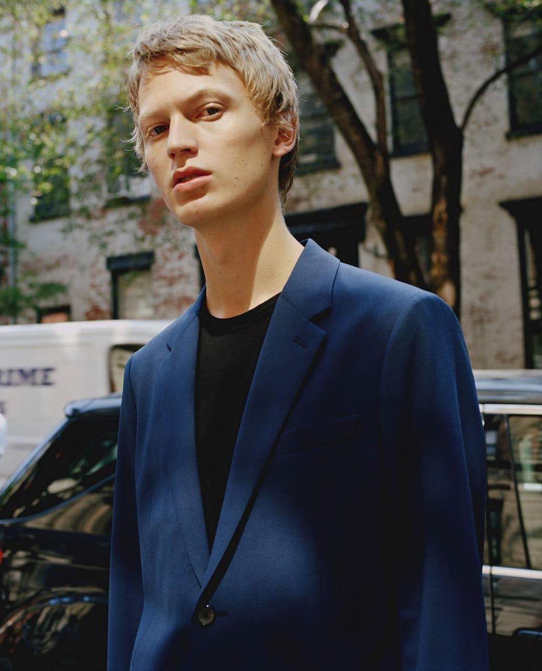 Jonas G (@jonasgloeer) for Theory. Photography by Maciek Pozoga and styling by Alex Harrington. Hair by Shingo Shibita and make-up by Jen Myles.