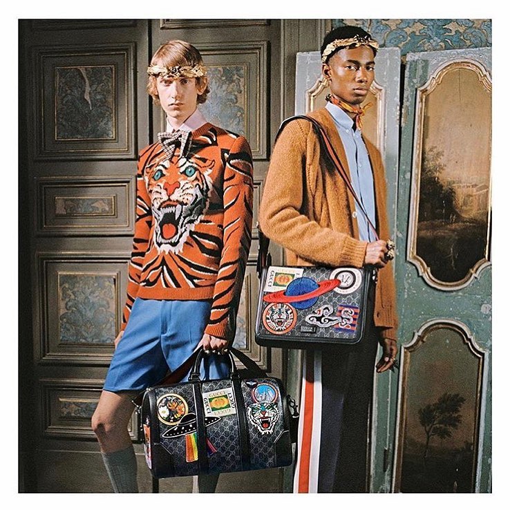 Keiron (@kcaynes) for Gucci's Cruise 2018 Accessories Campaign. Photography by Clara Balzary and styling by Emma Wyman. Hair by David Harborow and make-up by Nami Yoshida. Art direction by Christopher Simmonds.