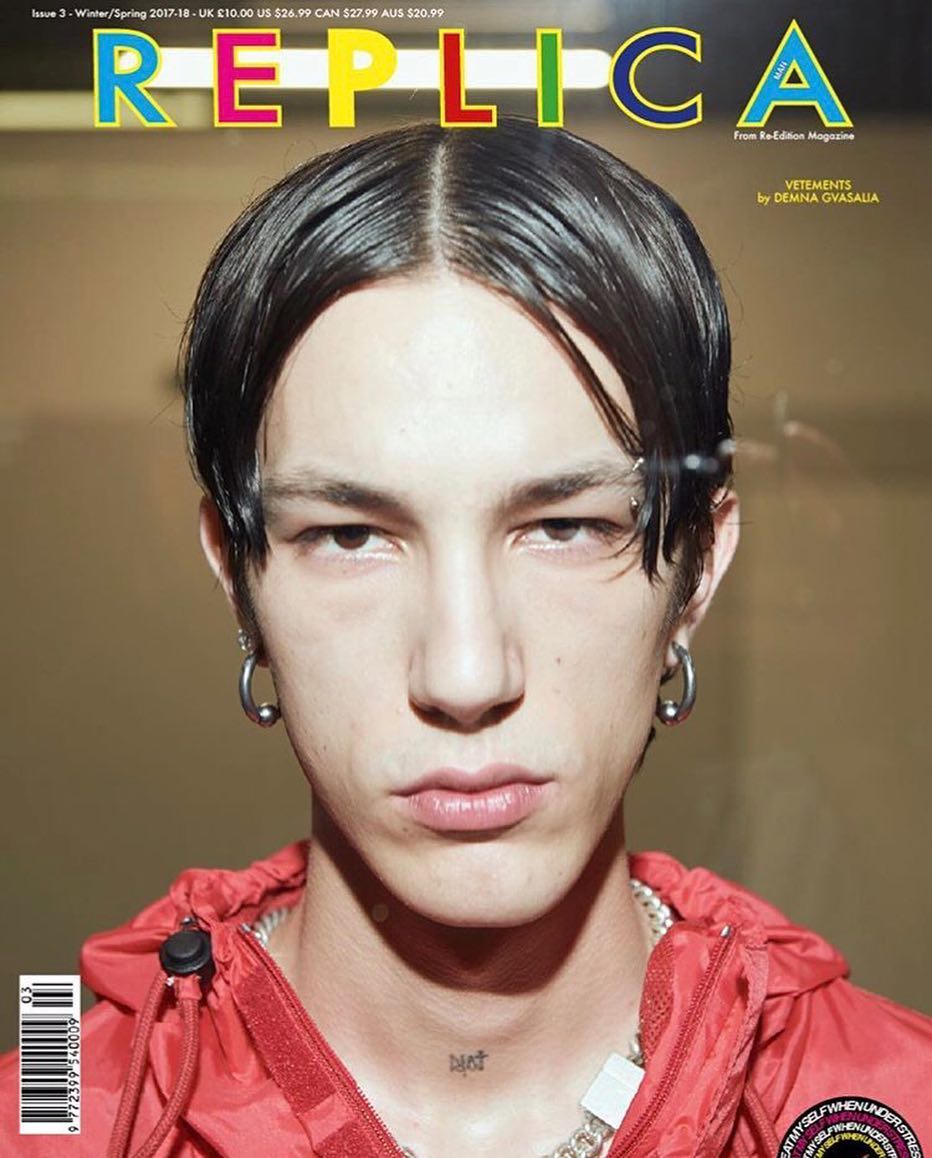 Loik (@bfrndbfrnd) shot by Demna Gvasalia for the cover of Replica Man Magazine.