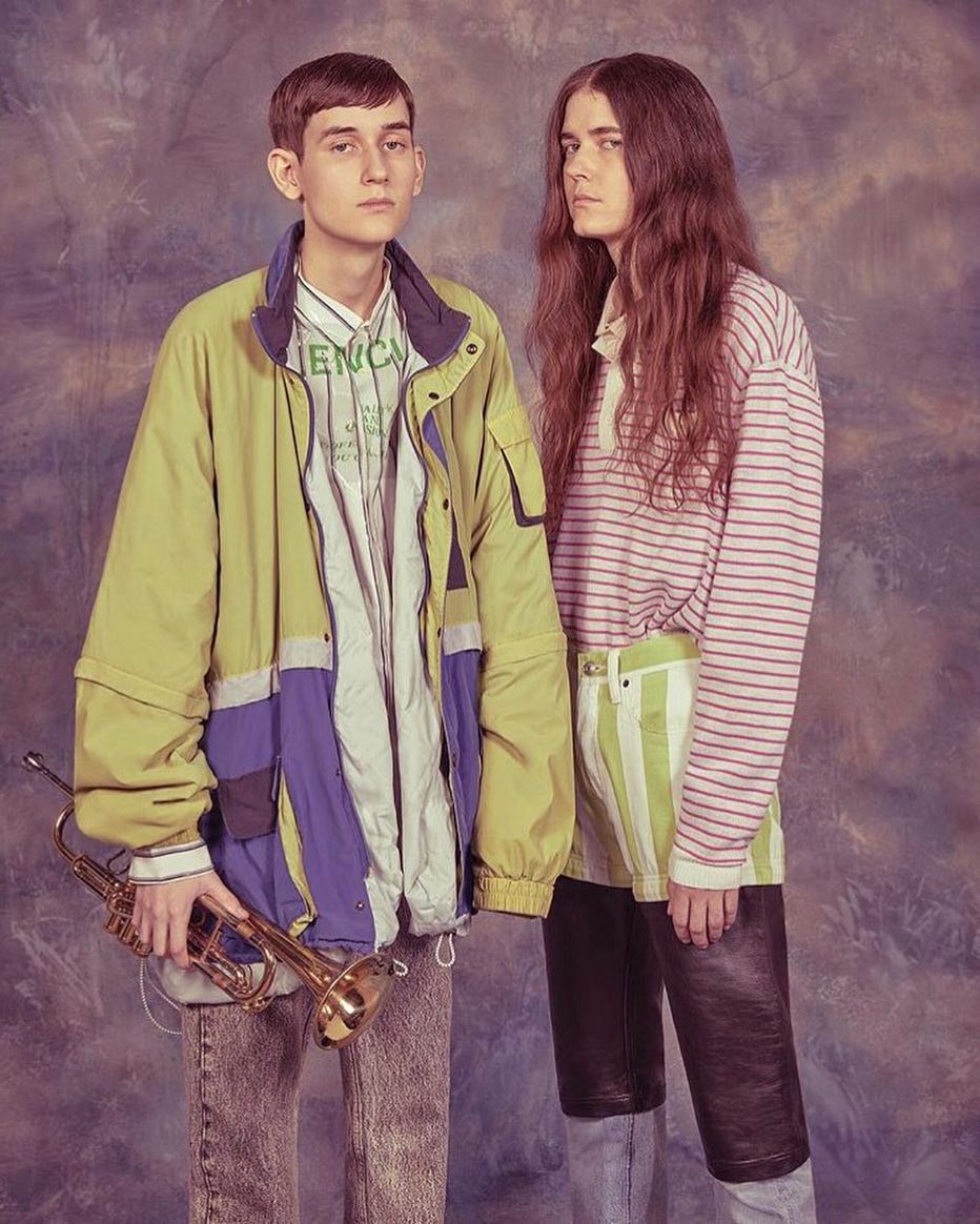 Eliza and her brother Henry D for Balenciaga's Spring/Summer 2018 campaign. Photography by Robbie Augspurger and styling by Lotta Volkova. Hair by Gary Gill and make-up by Inge Grognard.