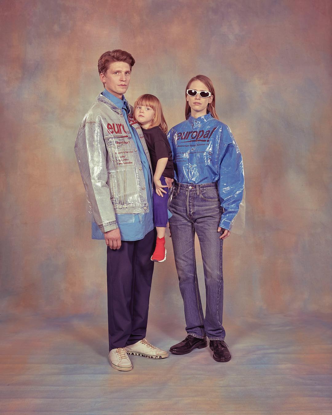Tillmann (@froootiloops), his sister Anne and his daugher Lou for Balenciaga's Spring/Summer 2018 campaign. Photography by Robbie Augspurger and styling by Lotta Volkova. Hair by Gary Gill and make-up by Inge Grognard.