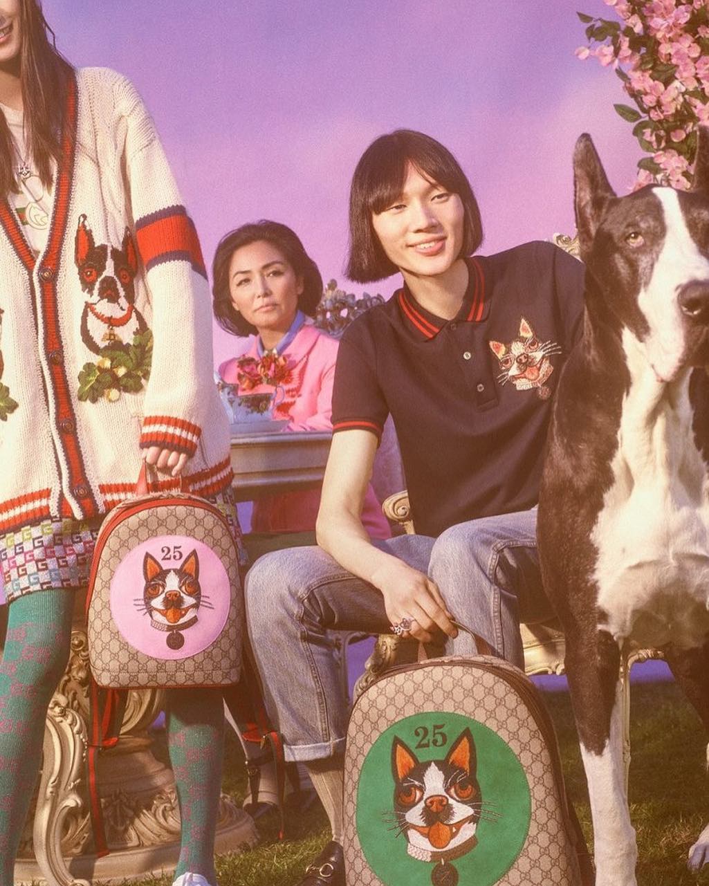 Eun Sang (@eunsang6) for Gucci's 2018 Chinese New Year capsule collection. Photography by Petra Collins and styling by Jonathan Kaye. Hair by Alex Brownsell and make-up by Niamh Quin. Art direction by Christopher Simmonds.