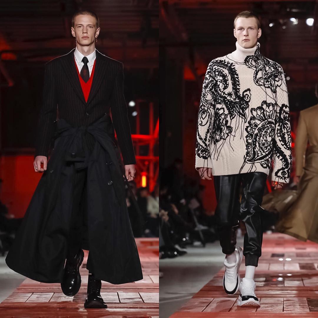 Jeppe (@jeppejhorne) and Christopher R (@chris.roziez) for Alexander McQueen AW18. Styling by Alister Mackie. Thank you @jesshallettcast and @caitlin_prosser_!