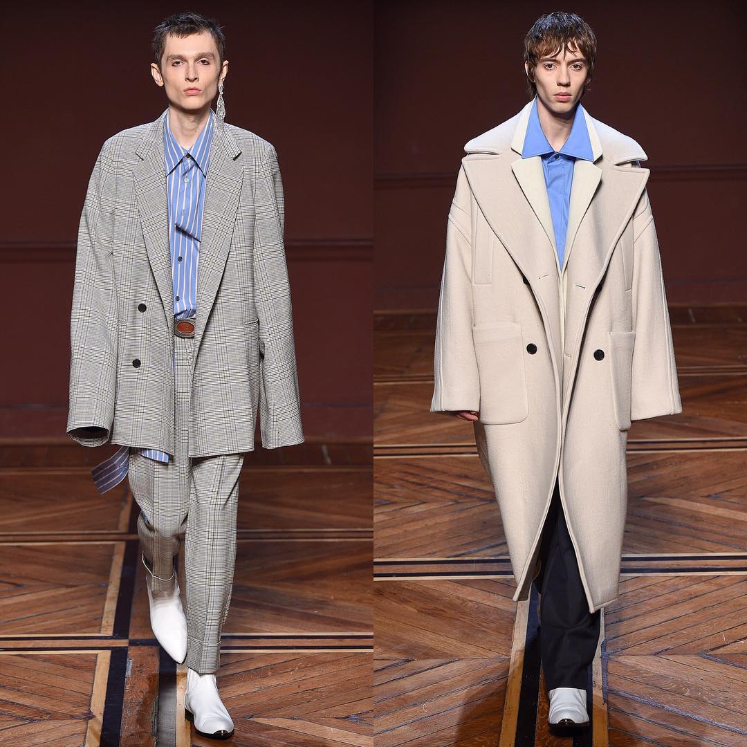Konstantin (@konstantin.with.k) (opened) and Wim (@yungwimli) for Wooyoungmi AW18. Styling by Andrej Skok. Thank you @leilaanannacasting and @barbaranicolicasting!