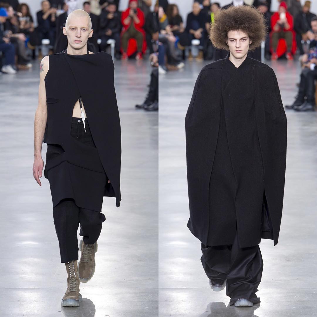 Michele B and Alexandre O for Rick Owens AW18. Styling by Panos Yiapanis. Thank you @amcasting!