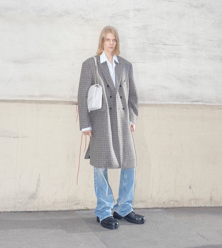 Niilo for Balenciaga's Pre-Fall 2018 Lookbook. Photography by Johnny Dufort and styling by Lotta Volkova. Hair by Gary Gill and make-up by Inge Grognard.