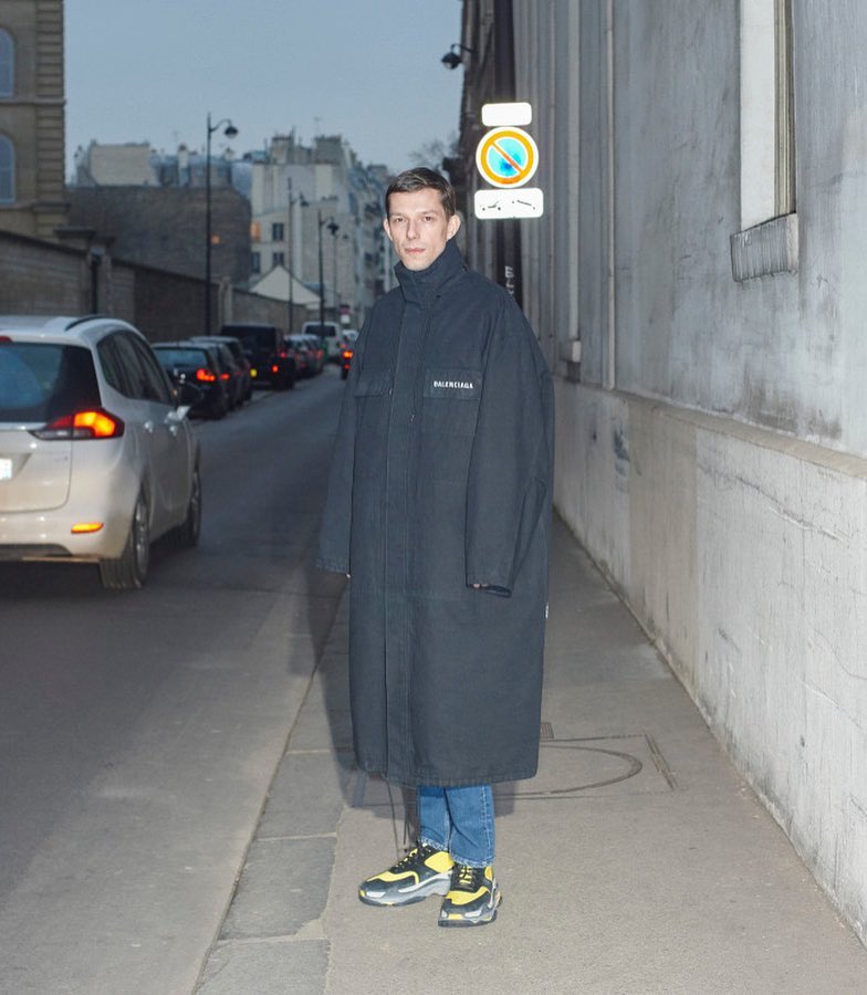 Sebastian for Balenciaga's Pre-Fall 2018 Lookbook. Photography by Johnny Dufort and styling by Lotta Volkova. Hair by Gary Gill and make-up by Inge Grognard.