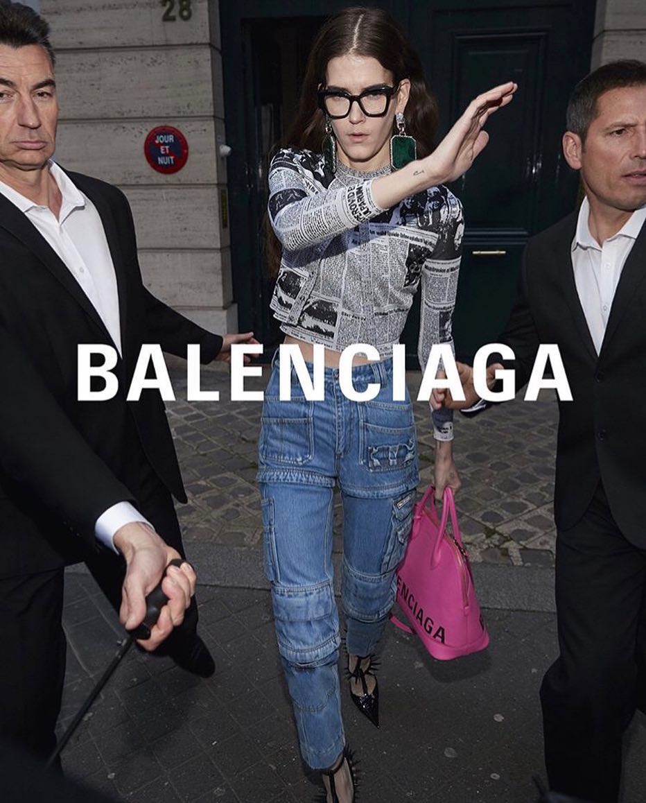 Eliza for Balenciaga's SS18 campaign. Photography by @bestimage_agency and styling by Lotta Volkova. Hair by Holli Smith and make-up by Inge Grognard.