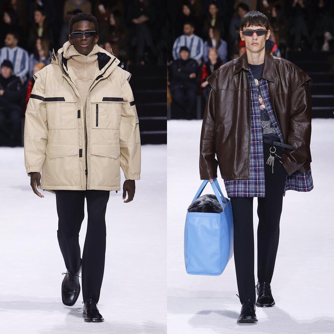 Amadou (@ama_wane) and Benedikt B (@benebachler) for Balenciaga AW18. Hair by Gary Gill and make-up by Inge Grognard. Thank you to @demnagvasalia, @lottavolkova and the whole @balenciaga team!