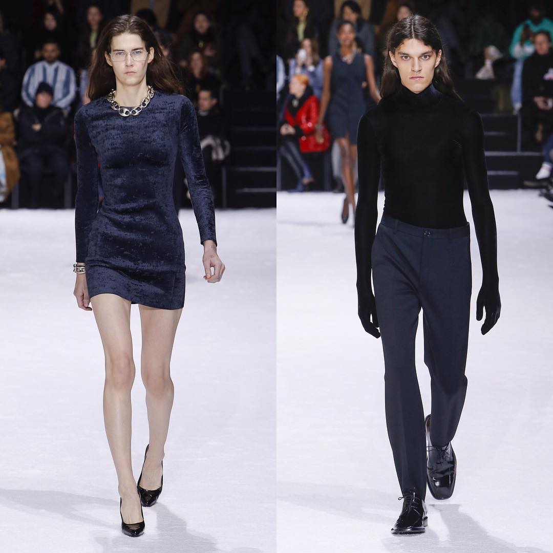 Eliza (opened) and Ruben (@ruwop) for Balenciaga AW18. Hair by Holli Smith and Gary Gill and make-up by Inge Grognard. Thank you to @demnagvasalia, @lottavolkova and the whole @balenciaga team!