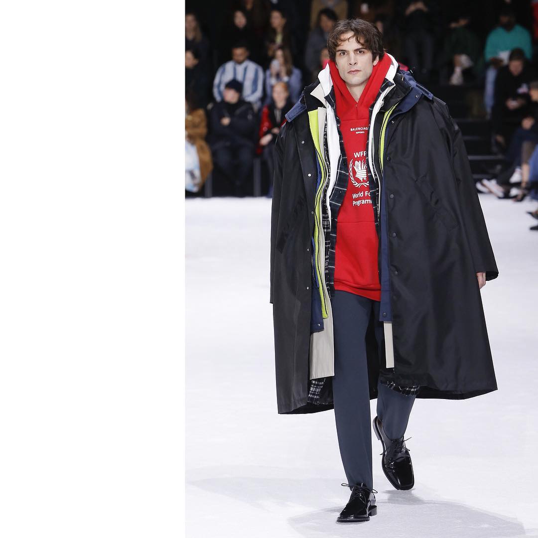 Melchior (@melchiormahot) for Balenciaga AW18. Hair by Gary Gill and make-up by Inge Grognard. Thank you to @demnagvasalia, @lottavolkova and the whole @balenciaga team!