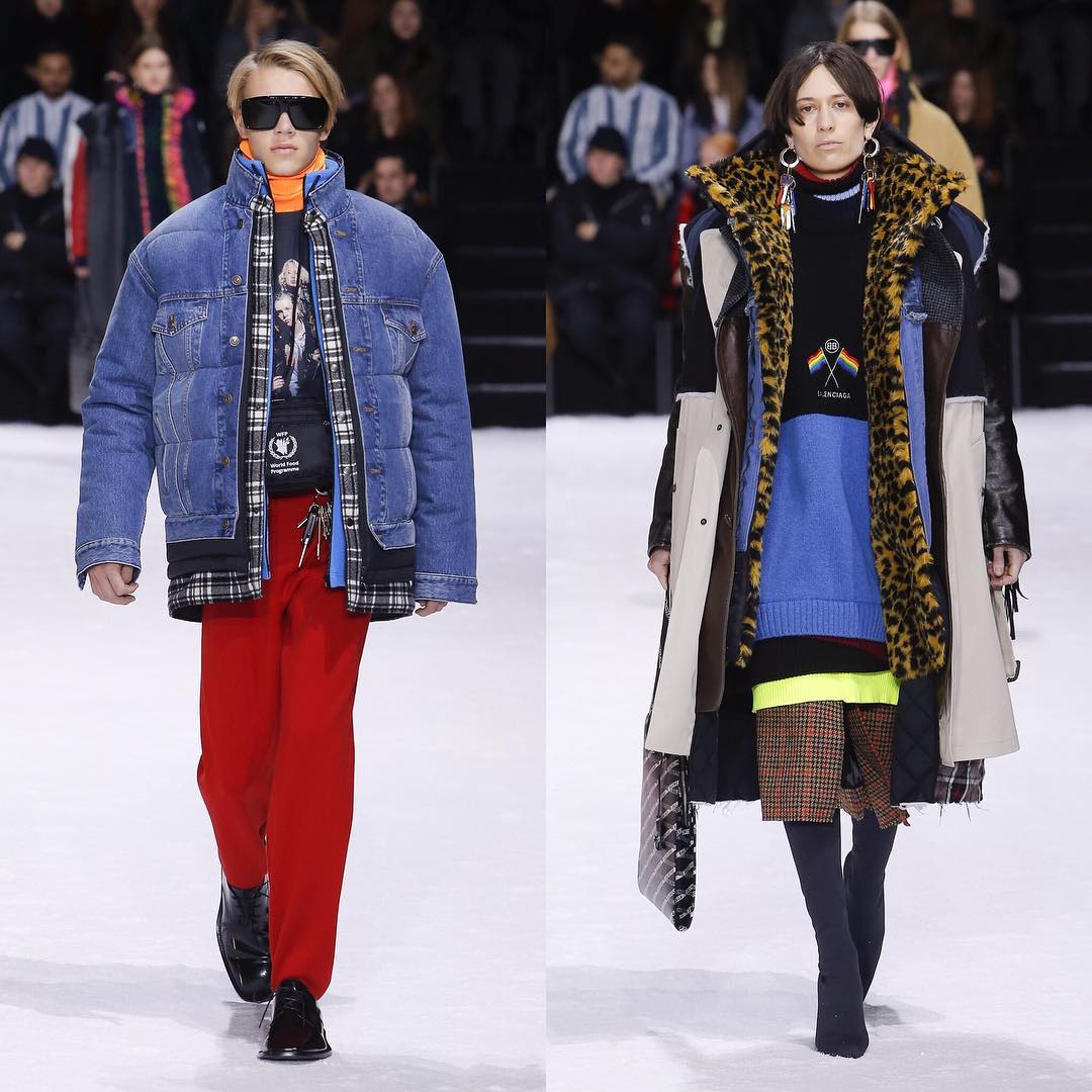 Tyko (@tyko.renssen) and Maud (@maudescudie) for Balenciaga AW18. Hair by Holli Smith and Gary Gill and make-up by Inge Grognard. Thank you to @demnagvasalia, @lottavolkova and the whole @balenciaga team!