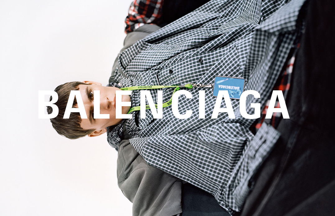 Benedikt B (@benebachler) for Balenciaga's Fall 2018 campaign. Photography by Ilya Lipkin and styling by Lotta Volkova. Hair by Holli Smith and make-up by Inge Grognard.