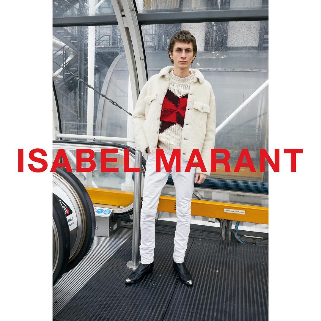 Henry (@henrykitcher) fronts Isabel Marant's AW18 Men's campaign. Photography by Juergen Teller and styling by Géraldine Saglio. Grooming by Christelle Cocquet.
