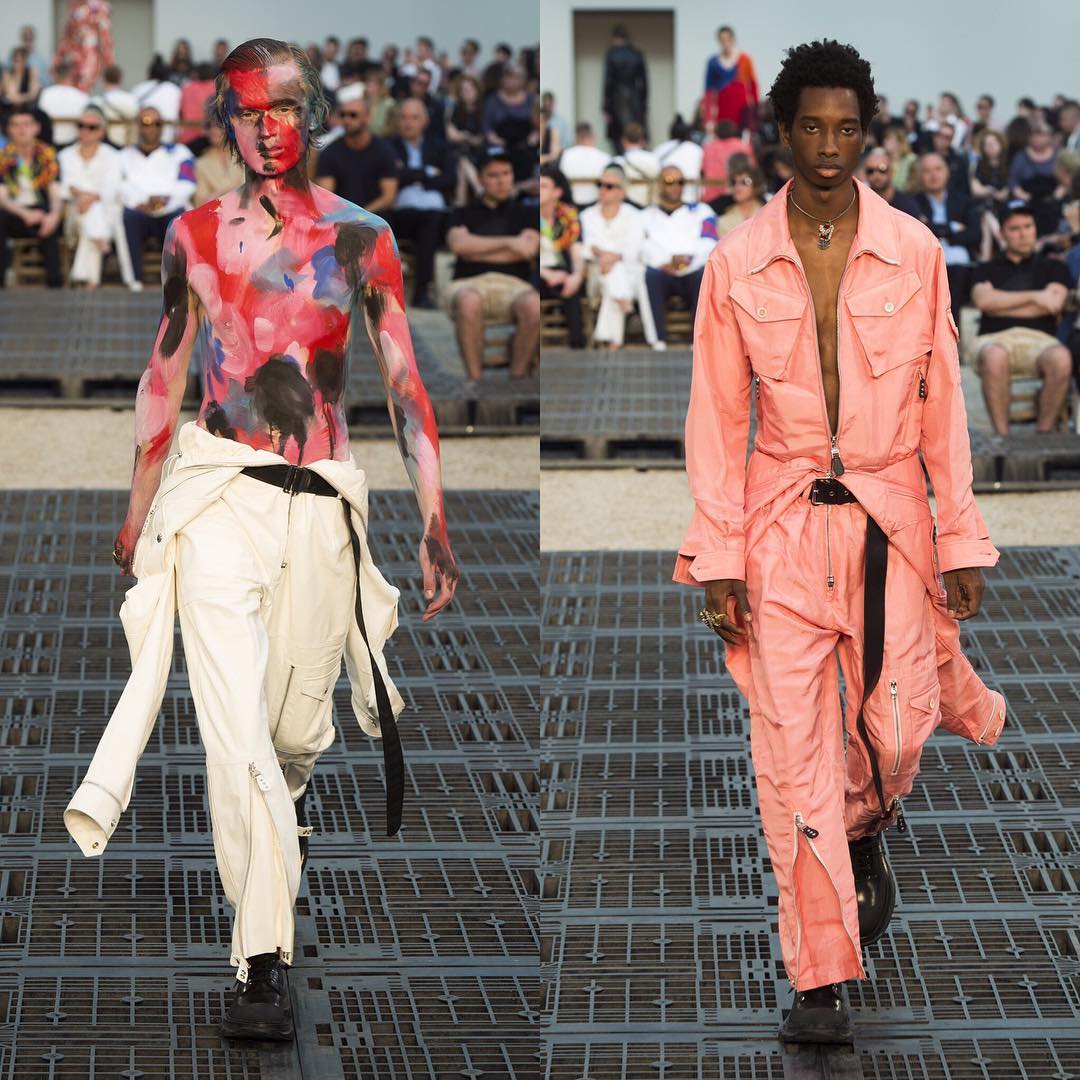 Jonas G (@jonasgloeer) and Benoit (@bryann_williams for Alexander McQueen SS19. Styling by Alister Mackie. Thank you @jesshallettcast and @caitlin_prosser_!