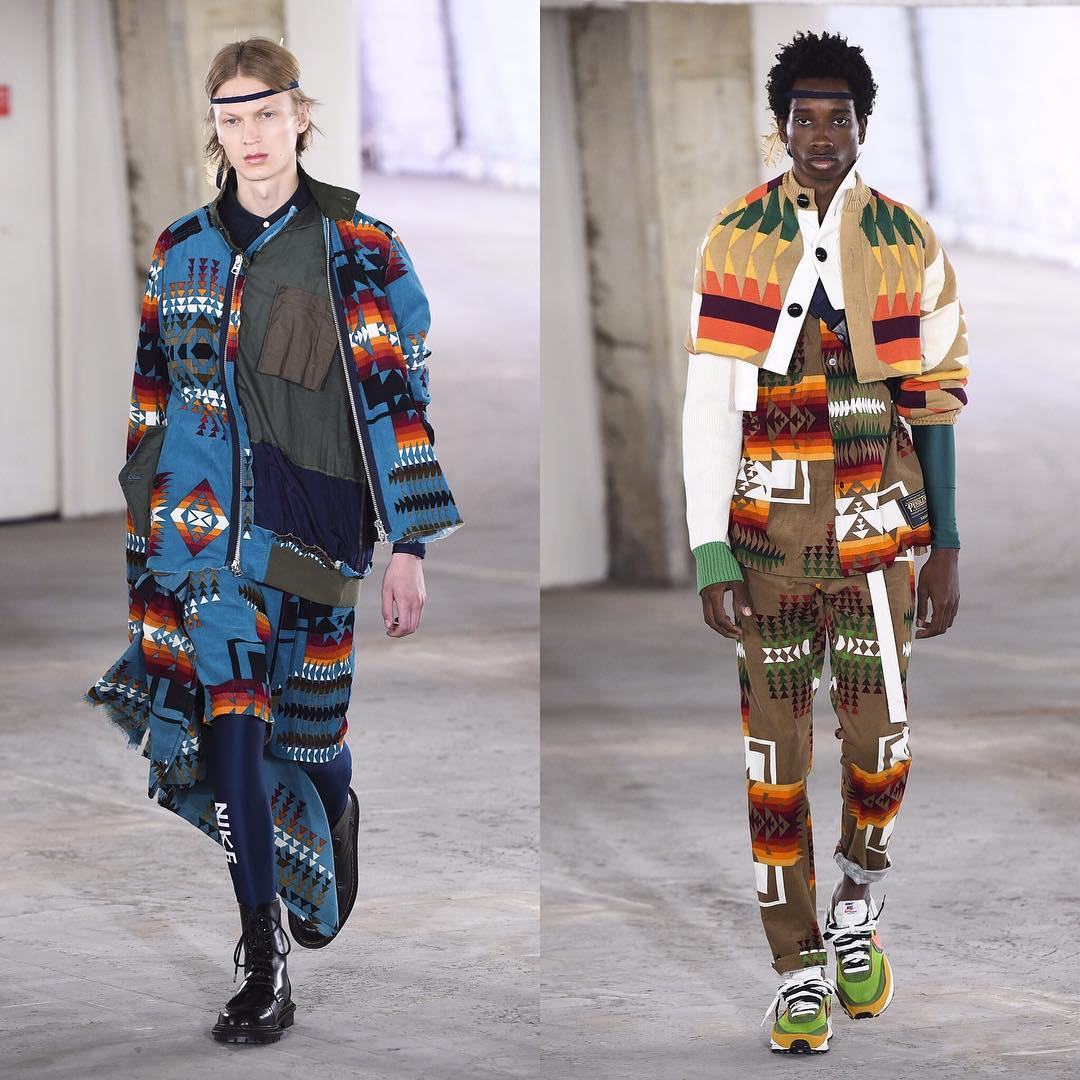Jonas G (@jonasgloeer) (opened) and Benoit (@bryann_williams) for Sacai SS19. Styling by Karl Templer. Thank you @emperor.lee!