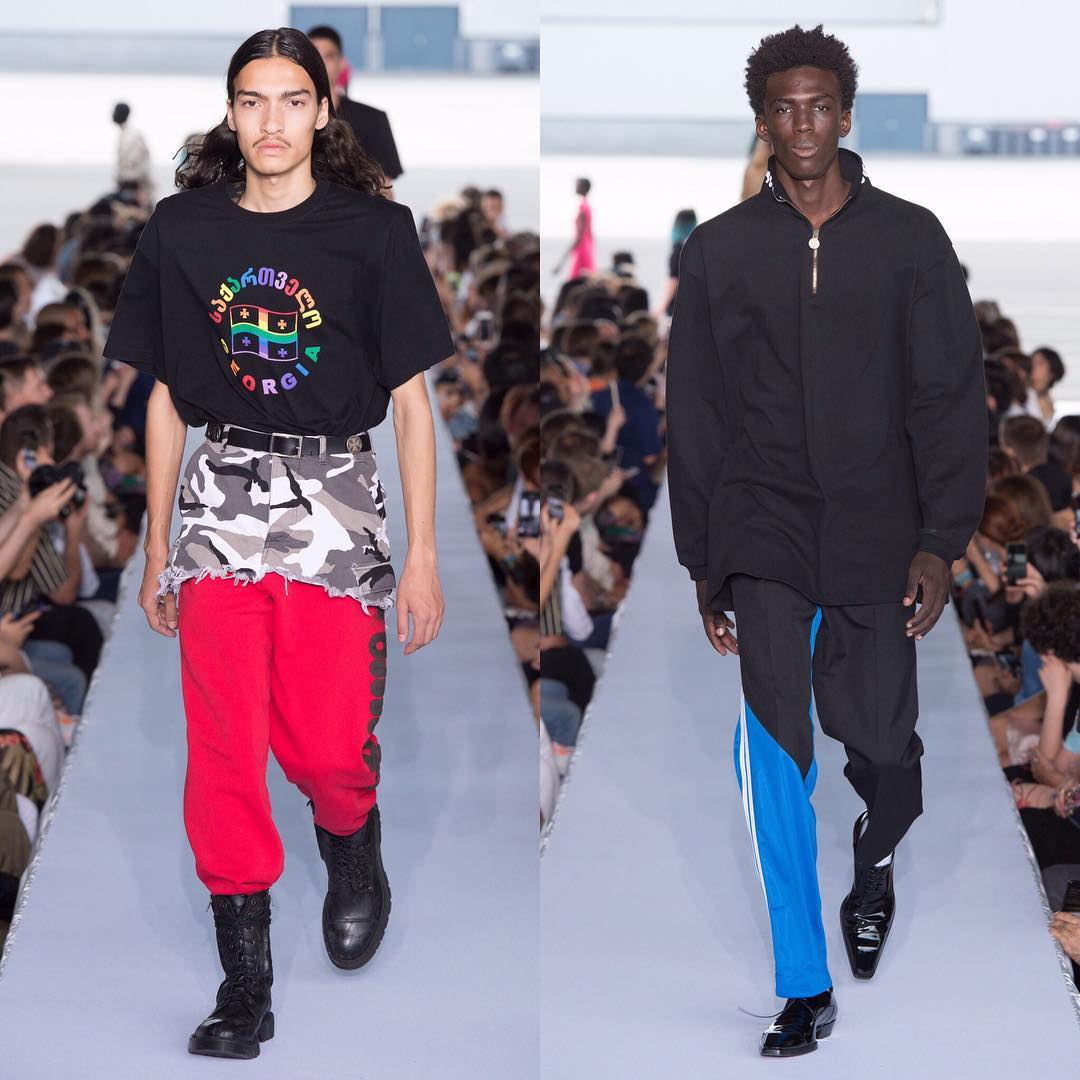 Come (@comelart) and Amadou (@ama_wane) for Vetements SS19. Hair by Gary Gill and make-up by Inge Grognard.