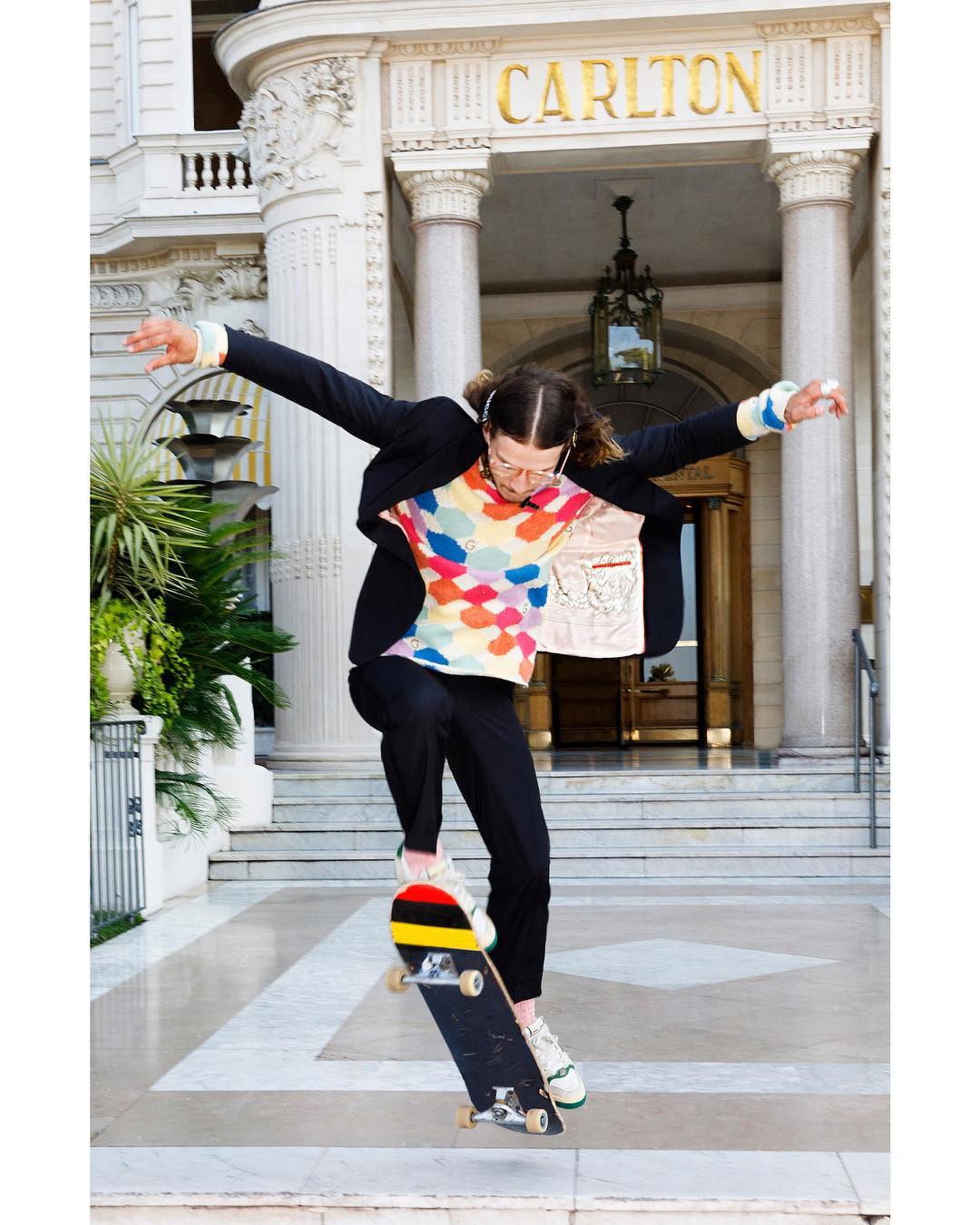 Mathias M (@sauvageonn) for Gucci Cruise 2019 by Alessandro Michele. Photography by Martin Parr and styling by Jonathan Kaye. Hair by Alex Brownsell and make-up by Niamh Quinn.