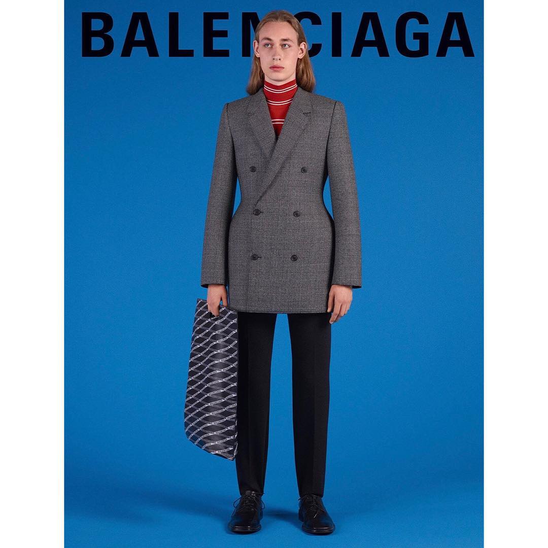Daniel B (@defnotdaniel) for Balenciaga's AW18 campaign. Photography by Charlie White, hair by Holli Smith and make-up by Inge Grognard.