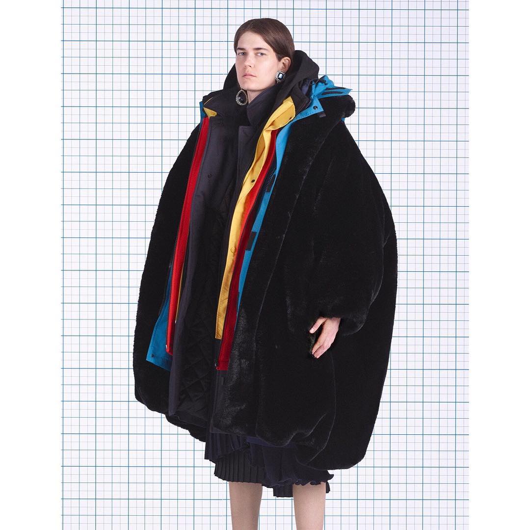 Eliza for Balenciaga's AW18 campaign. Photography by Charlie White, hair by Holli Smith and make-up by Inge Grognard.