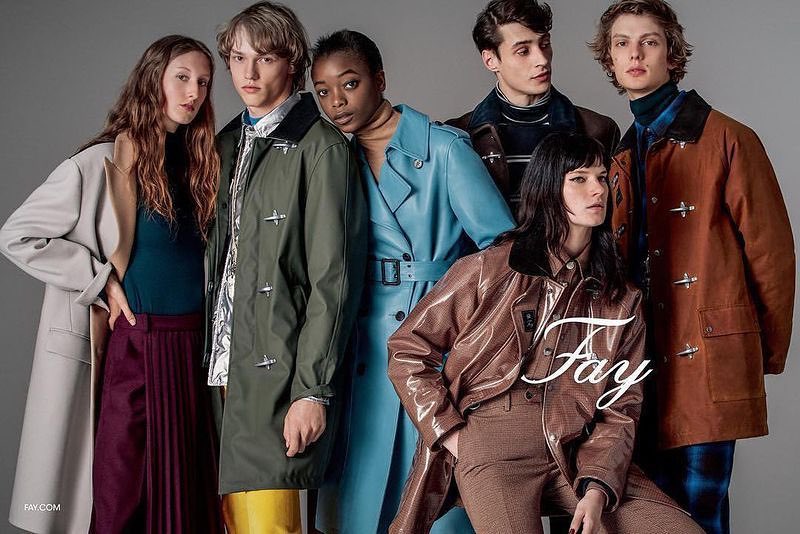Leon D (@leondame) for Fay‘s AW18 campaign. Photography by Roe Ethridge and styling by Hannes Hetta. Hair by Matt Mulhall and make-up by Isamaya Ffrench. Casting by Rene de Bathory.