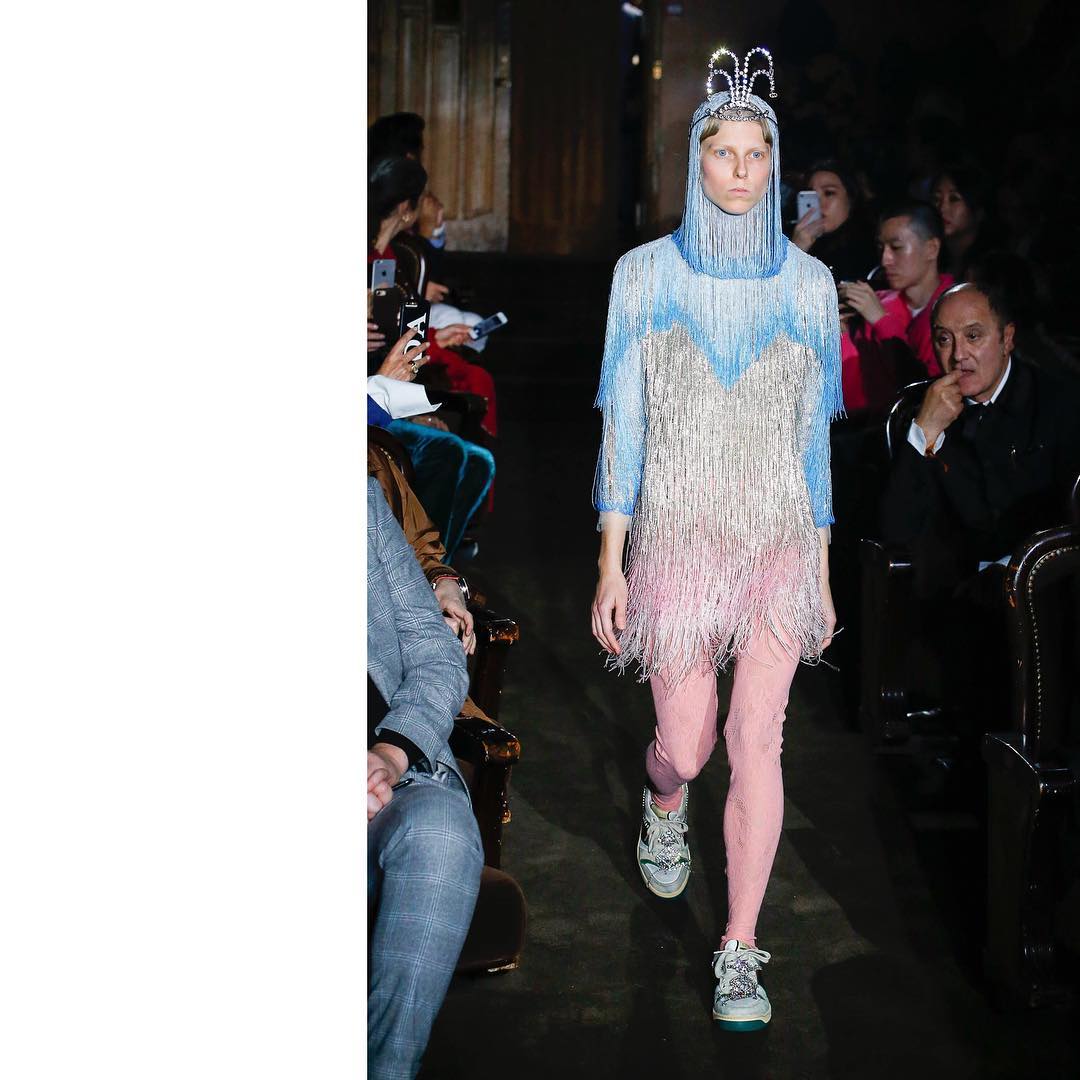 Amanda (@amanda_ljunggren) for Gucci SS19. Hair by Paul Hanlon, make-up by Yadim and casting by Barbara Nicoli and Leila Ananna.