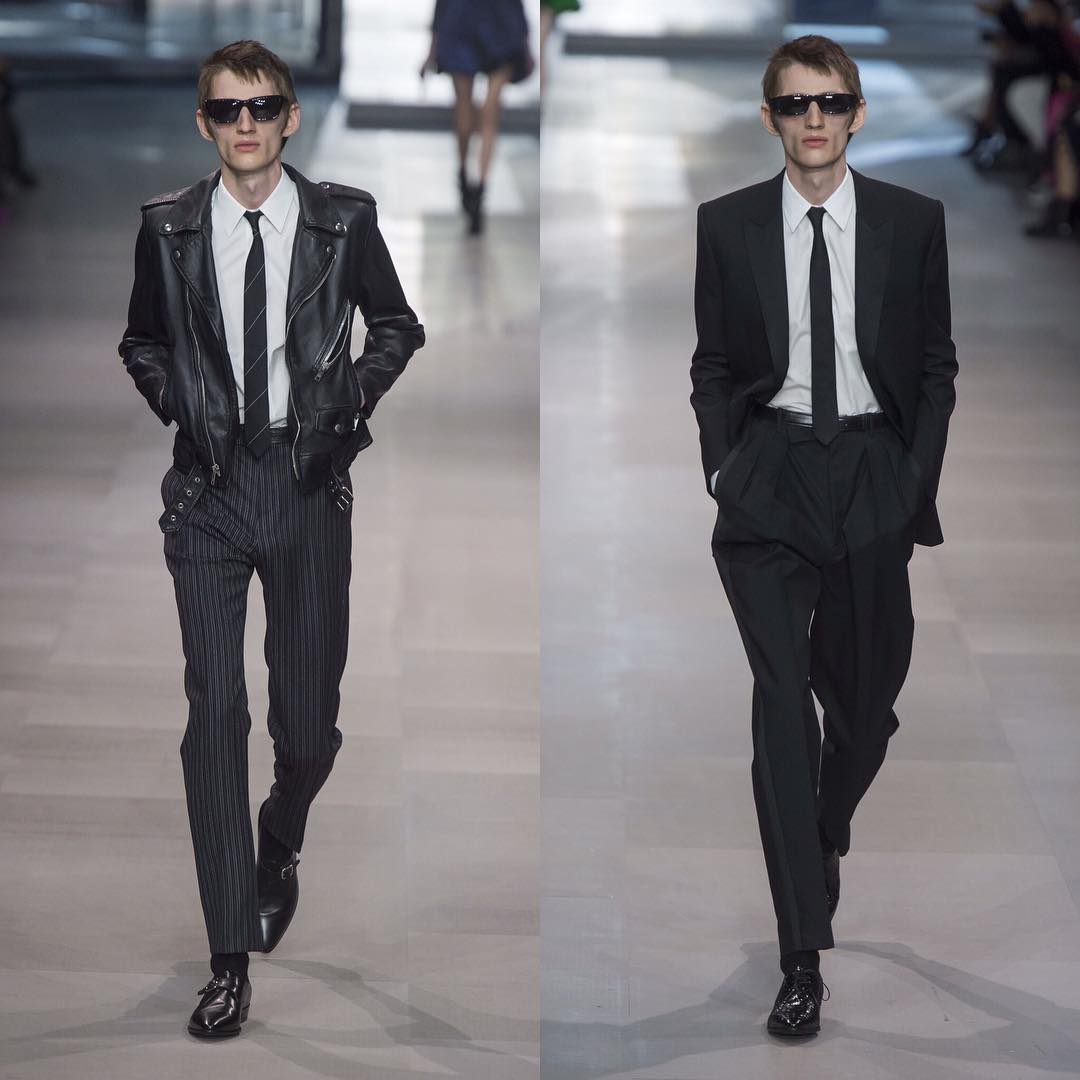 Andreas G (exclusive) for Celine SS19. Styling by Hedi Slimane, hair by Esther Langham, make-up by Aaron de Mey and casting by Natalie Hazzout.