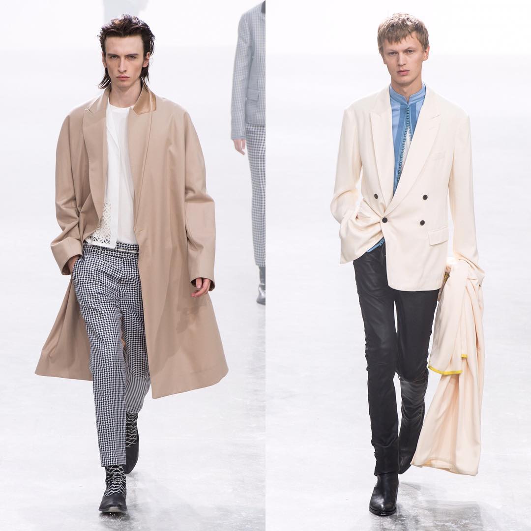 Benno (@bennobulang) and Jonas G (@jonasgloeer) for Haider Ackermann SS19. Hair by Duffy, make-up by Inge Grognard and casting by Alexandra Sandberg.