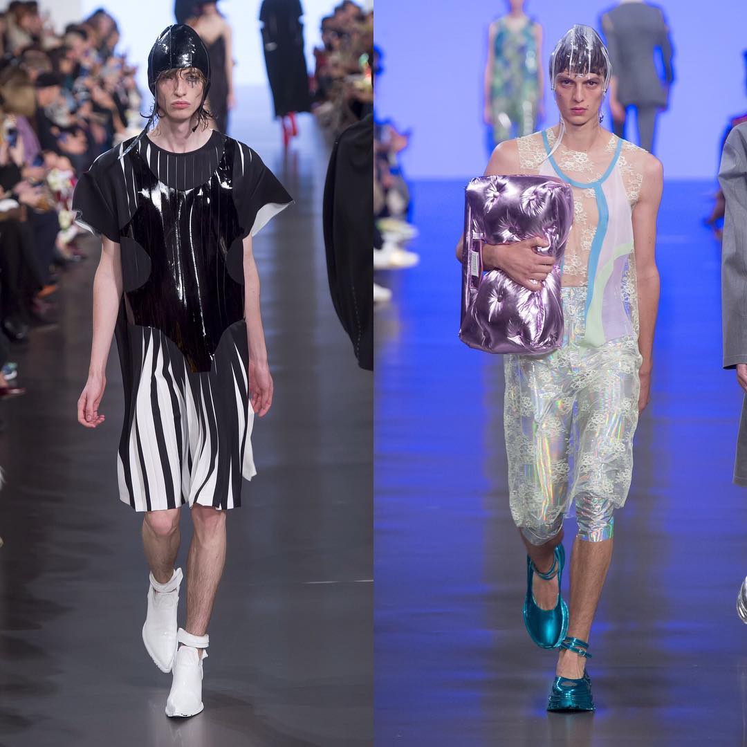 Benno (@bennobulang) and Leon D (@leondame) for Maison Margiela SS19. Styling by Alexis Roche and Katy England, hair by Eugene Souleiman, make-up by Pat McGrath and casting by Jess Hallett.