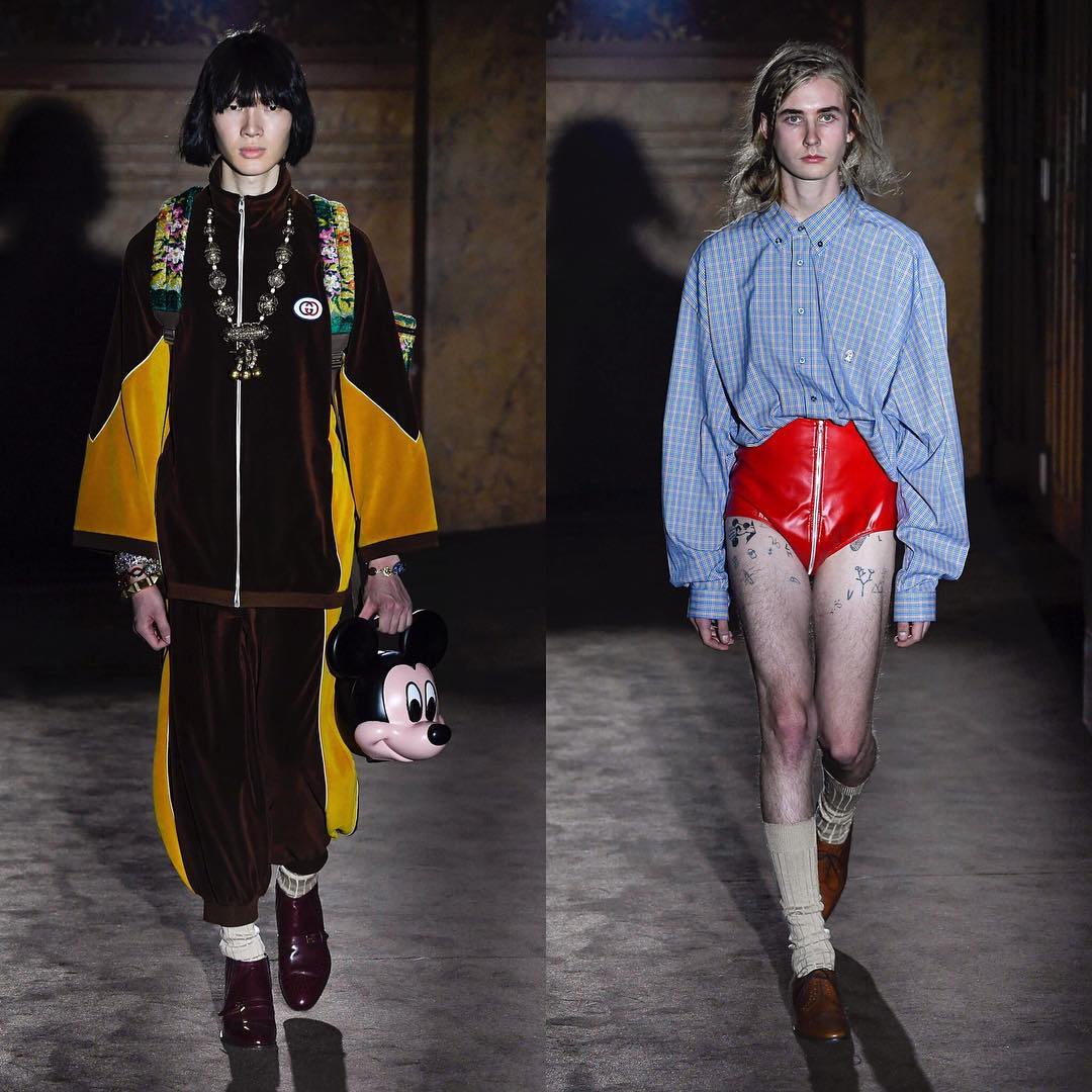 Eun Sang (@eunsang6) and Mads (@mteglers) (exclusive) for Gucci SS19. Hair by Paul Hanlon, make-up by Yadim and casting by Barbara Nicoli and Leila Annana.