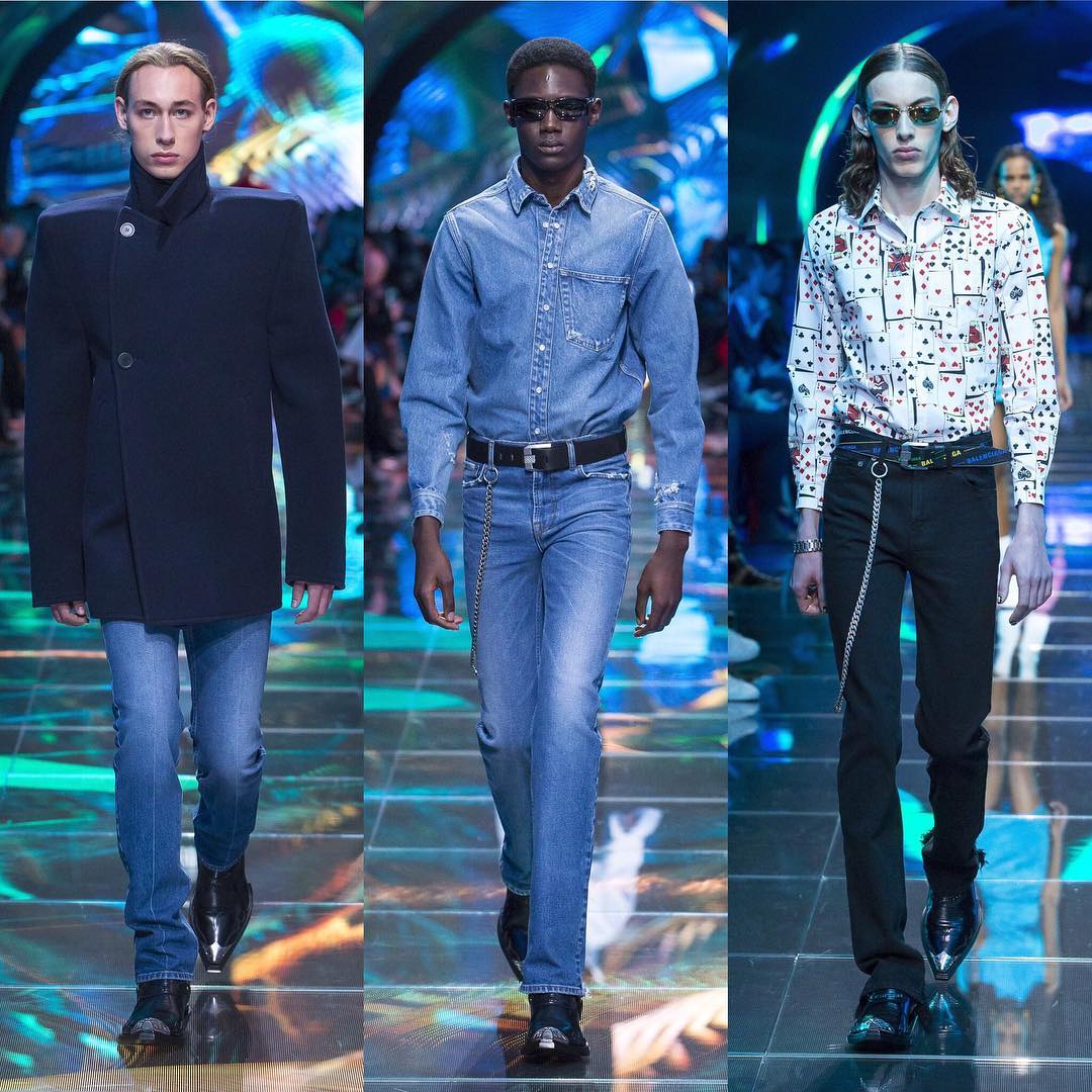 Daniel B (@defnotdaniel), Diacaria (@diacaria_k) and Sebastian P (@st.seppi) for Balenciaga SS19. Hair by Gary Gill and make-up by Inge Grognard. Many thanks to @demnagvasalia, @mrt4000 and @tiffngn!