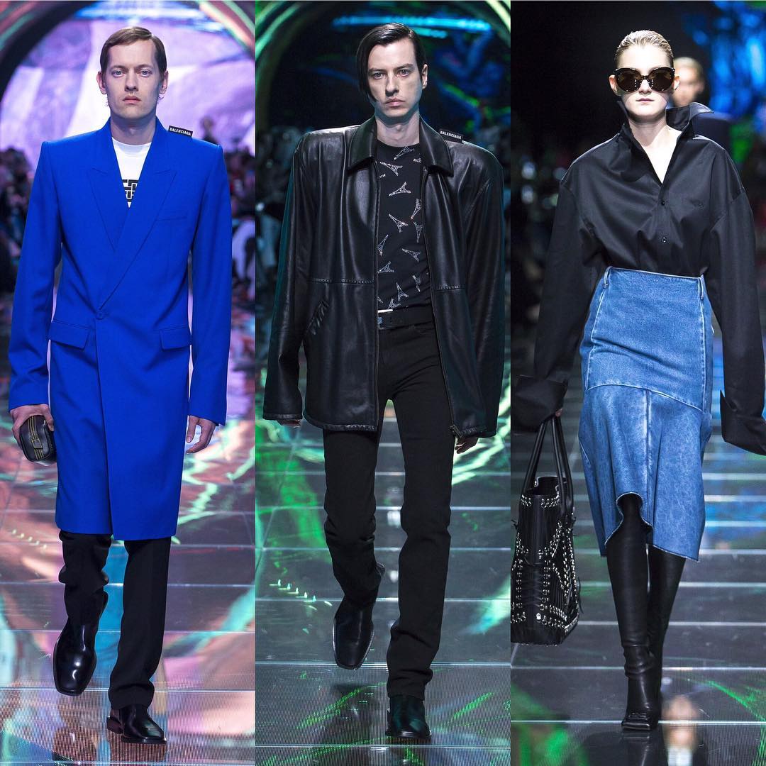 Jarno (@jarnoparkkima), Falko (@falko.nickel) and Yuri (@_yuri_gagarina_) for Balenciaga SS19. Hair by Gary Gill and Holli Smith and make-up by Inge Grognard. Many thanks to @demnagvasalia, @mrt4000 and @tiffngn!