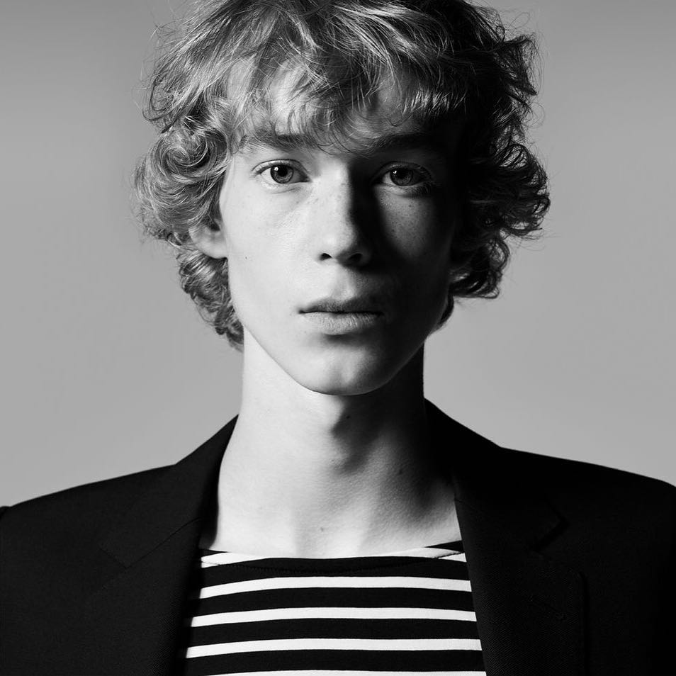 Ossi (@o.ss.i) for Celine's introduction campaign. Photography by Hedi Slimane, hair by Esther Langham, make-up by Aaron de Mey and casting by Natalie Hazzout.
