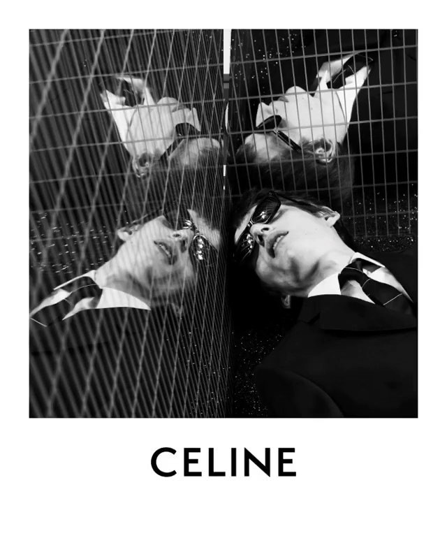 Andreas G for Celine's SS19 campaign. Photography by Hedi Slimane, hair by Esther Langham, make-up by Aaron de Mey and casting by Natalie Hazzout.