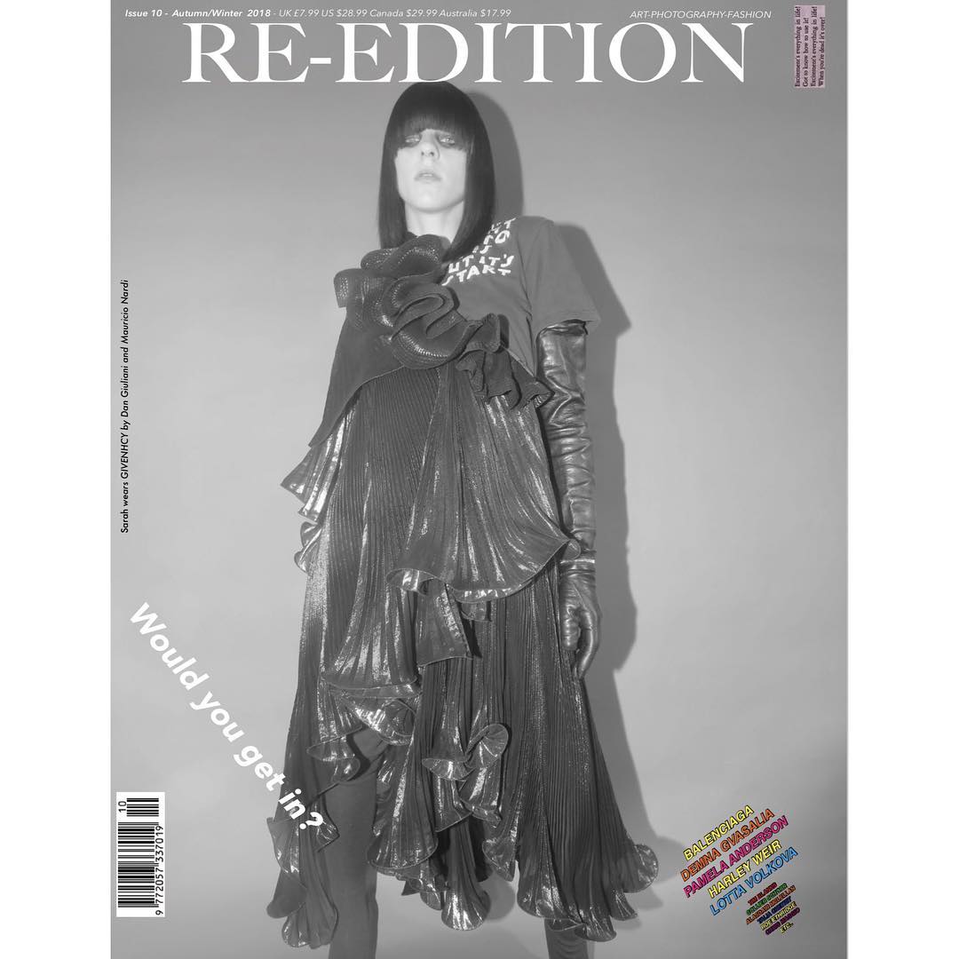 Sarah (@sarahgrtzm) for Re-Edition Magazine. Photography by Dan Giuliani, styling by Mauricio Nardi, hair by Mari Ohashi and make-up by Ammy Drammeh.
